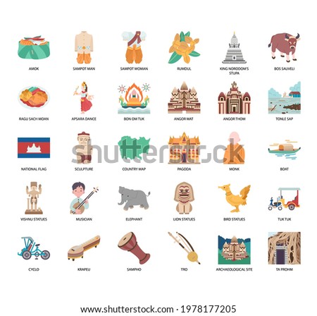 Cambodia symbol , Thin Line and Pixel Perfect Icons