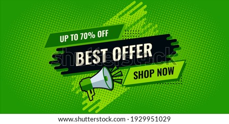 best offer sale green and black abstract sale banner