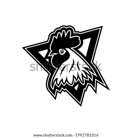 vector graphic of dashing rooster logo