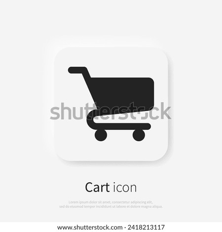 Shopping cart glyph icon, trolley sign vector graphics, basket symbol pictogram isolated on a white background. Suitable for Web Page, Mobile App, UI, UX and GUI design. eps 10.
