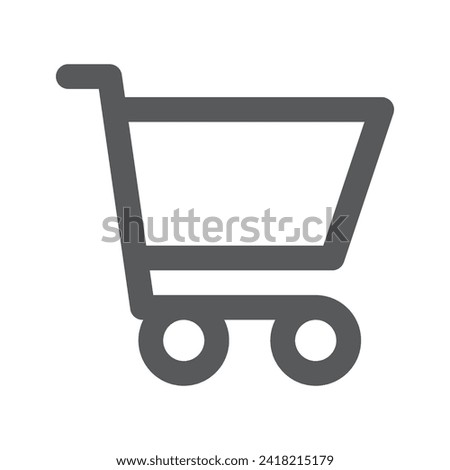 Shopping cart line icon, trolley sign vector graphics, basket symbol outline isolated on a white background. Suitable for Web Page, Mobile App, UI, UX and GUI design. eps 10.