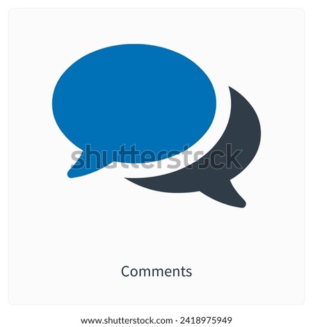 Comments or chat icon concept, speech bubble sign vector graphics, conversation or dialogue symbol pictogram isolated on white background. Suitable for Web Page, Mobile App, UI, UX and GUI design. 