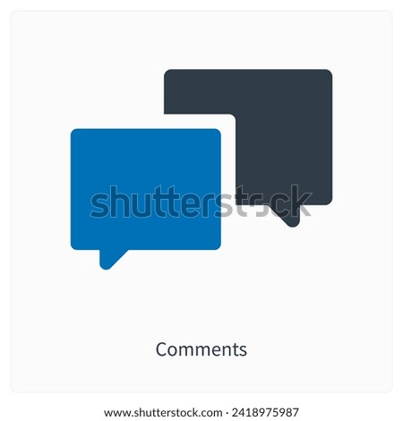 Comments or chat icon concept, speech bubble sign vector graphics, conversation or dialogue symbol pictogram isolated on white background. Suitable for Web Page, Mobile App, UI, UX and GUI design. 