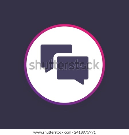 Comments or chat icon concept, speech bubble sign vector graphics, conversation or dialogue symbol pictogram isolated on white background. Suitable for Web Page, Mobile App, UI, UX and GUI design. 