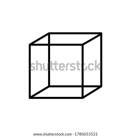 cube geometric icon  outline style for your design