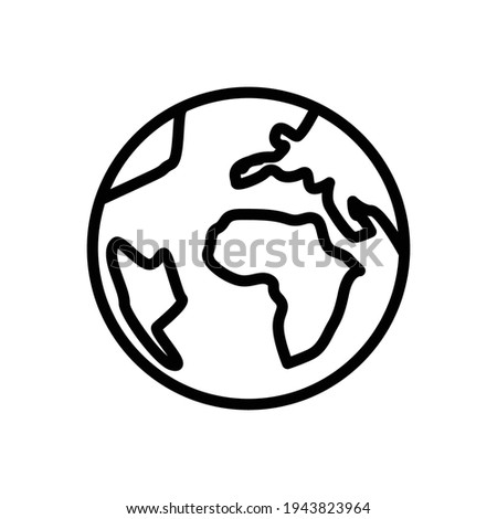 world globe icon line style vector for your web, mobile app logo UI design