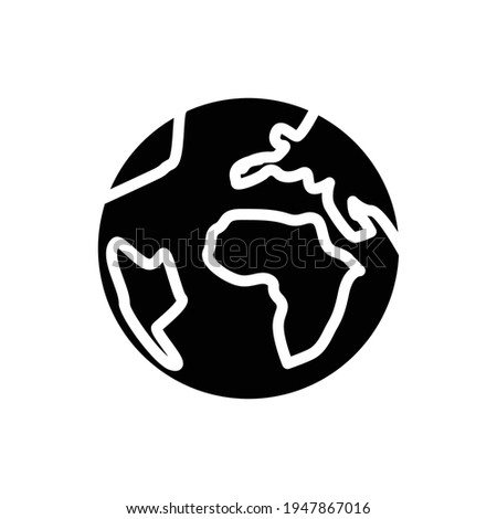 world globe icon solid style vector for your web, mobile app logo UI design