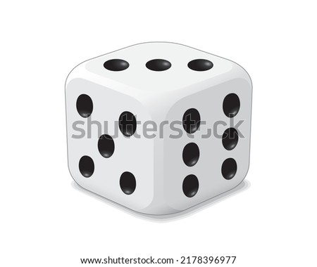 Dice in various colors_one of the equipment in gambling games, vector illustration isolated on white background