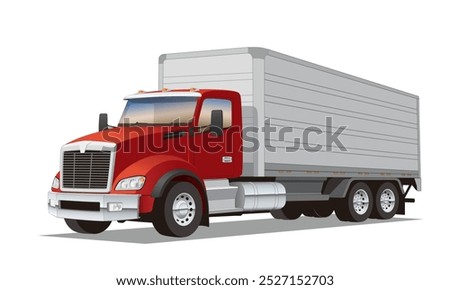 Cube Freight Truck (Box Truck), realistic vector illustration isolated on white background, eps