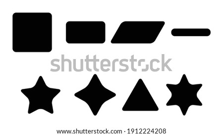 a set rounded shapes with black color