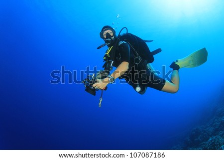 Woman Scuba Diver in the Ocean