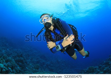 Female Scuba Diver underwater