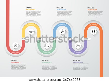 Design infographic template 6 steps for business concept.