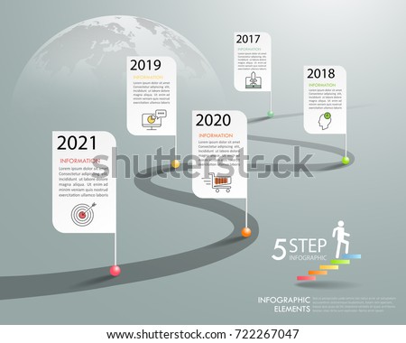 Timeline business concept infographic template, can be used for workflow layout, diagram, number options, timeline or milestones project.