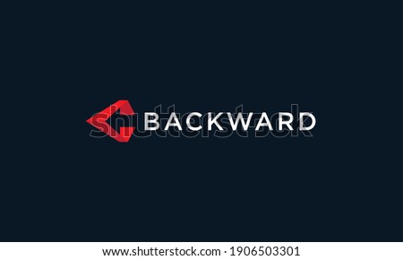 Backward icon logo. Simple, clean and modern design.