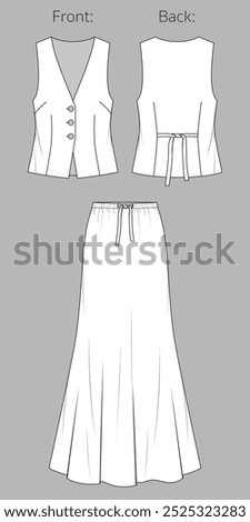 Image, Stock Photo Female tailor fitting skirt of dress