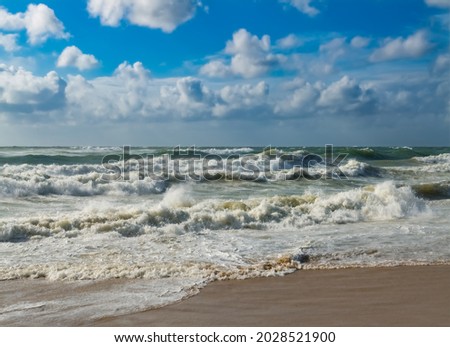 Similar – Image, Stock Photo North Sea surf in the evening light