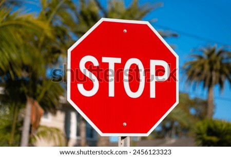 Similar – Image, Stock Photo blurred blurred stop sign