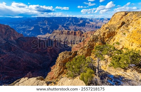 Similar – Image, Stock Photo Wonderful scenery of highland under lush dramatic clouds