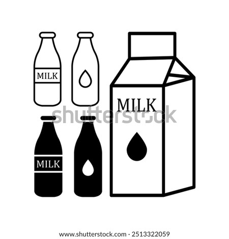 Milk box carton icon vector template