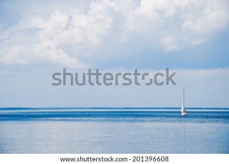 Sailing away in a blue Baltic sea in Sweden