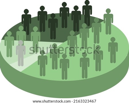 Pie Chart Infographic with People Standing on 3D Chart