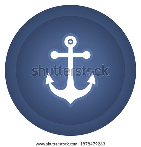 Anchor Icon Button For Graphic Design Projects Vector Illustration. Anchor On The Button Isolated On White Background