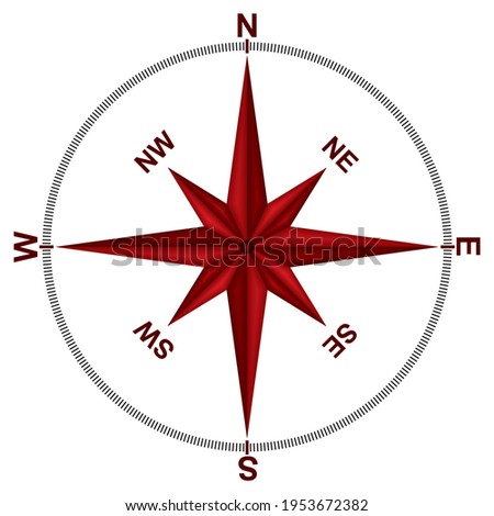 Compass Wind Rose Icon Vector Illustration. Element Of Navigation Isolated On White Background.eps
 Imagine de stoc © 