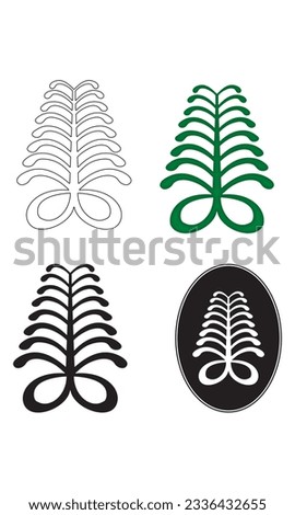 African Adinkra Symbol Aya Vector Illustration