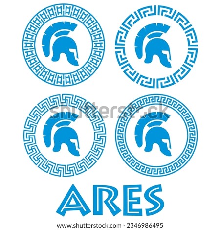 Symbol Of The Greek God Ares Vector Illustration Isolated On A White Background