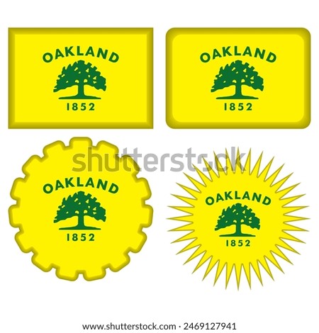 Oakland City Flag Vector Illustration. California , U.S.
