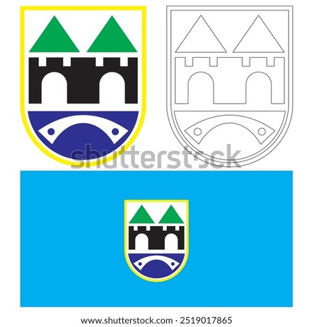 Sarajevo Flag Vector Illustration. Sarajevo Is The Capital City Of Bosnia And Herzegovina
