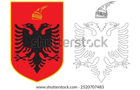 Coat Of Arms Of Albania Vector Illustration
