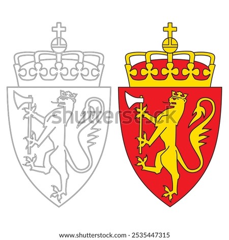 Coat Of Arms Of Norway Vector Illustration
