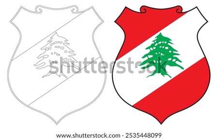 Coat Of Arms Of Lebanon Vector Illustration
