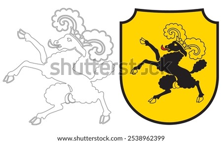 Schaffhausen, Swiss Canton Coat Of Arms Vector Illustration
