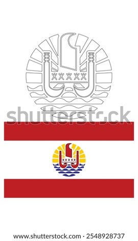 French Polynesia Flag Vector Illustration
