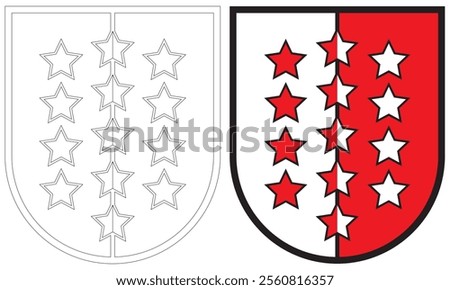 Coat Of Arms Of Wallis Vector Illustration. Canton Of Valais
