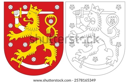 Coat Of Arms Of Finland Vector Illustration
