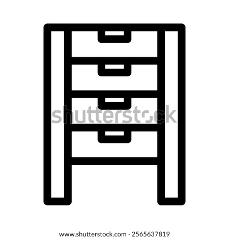 Drawer pixel perfect vector line icon