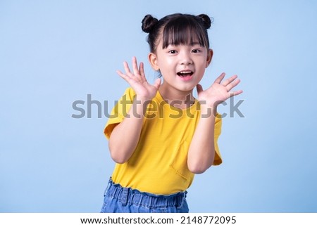 Similar – Image, Stock Photo Little girl posing on the beach