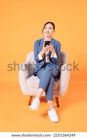 Similar – Foto Bild Frau mit Smartphone sitzt auf Steinstufen einer Treppe