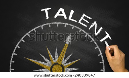 talent concept on blackboard background