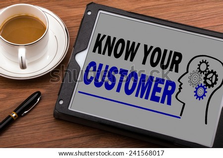 know your customer on tablet computer