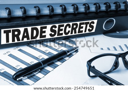 trade secrets concept on document folder
