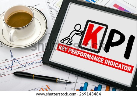 key performance indicator concept hand drawing on tablet pc