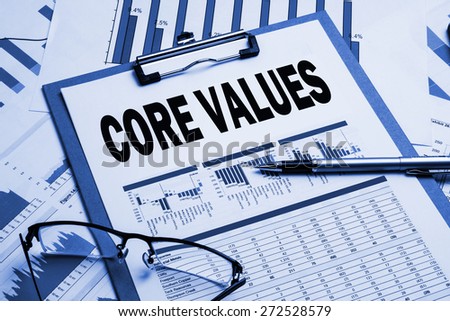 core values analysis concept on clipboard