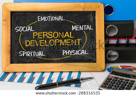 personal development concept on blackboard