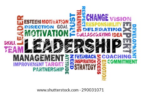 leadership word cloud on white background