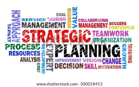 strategic planning word cloud on white background